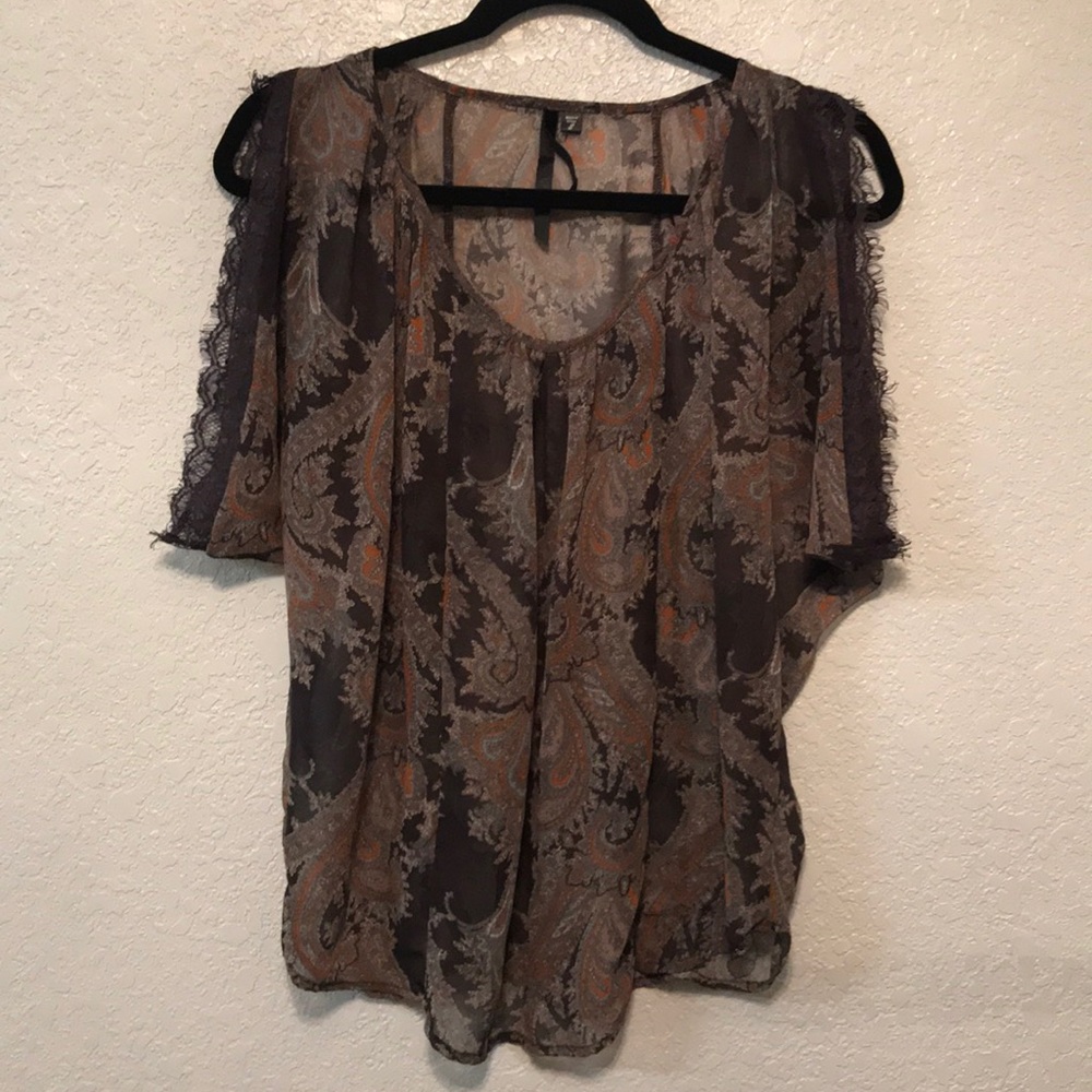 Bellatrix Paisley Patterned Sheer Blouse Size S